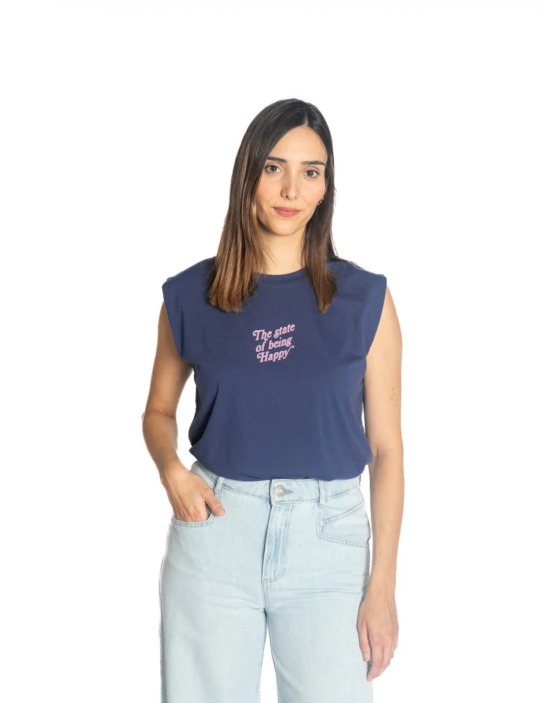 TOP NAVY MENSAJE TERCIOPELO LINDA CKS